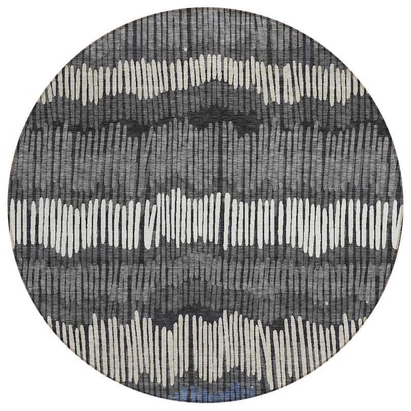 Machine Washable Indoor/ Outdoor Chantille Abstract Stripe Rug