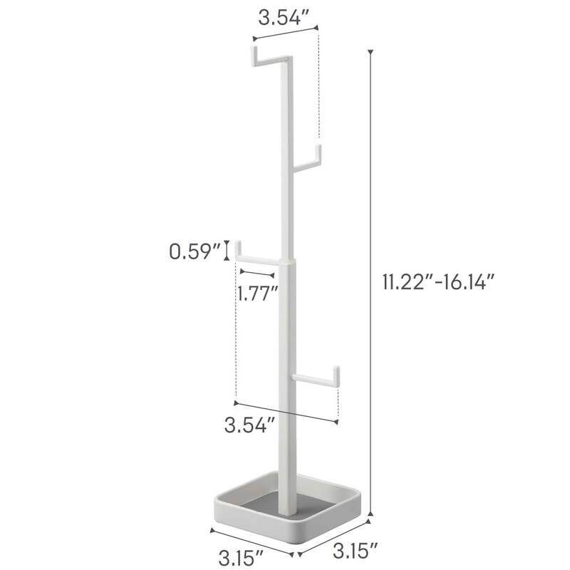 Yamazaki Home Tree Accessory Stand, Steel - L 3.54 x W 3.54 x H 16.14 inches