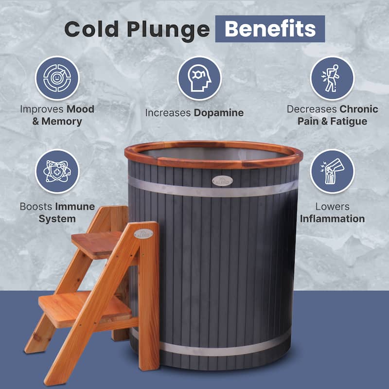 ALEKO Cold Therapy 1 Person Ice Bath 118 Gallon Cold Plunge 37.5H x 33.25D inch