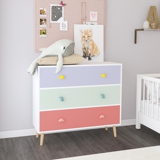 Kids 3 Drawer Dresser, Baby Nightstand for Bedroom,Storage Cabinet for Toddler Child for Living Room,Toddler Room, Nursery