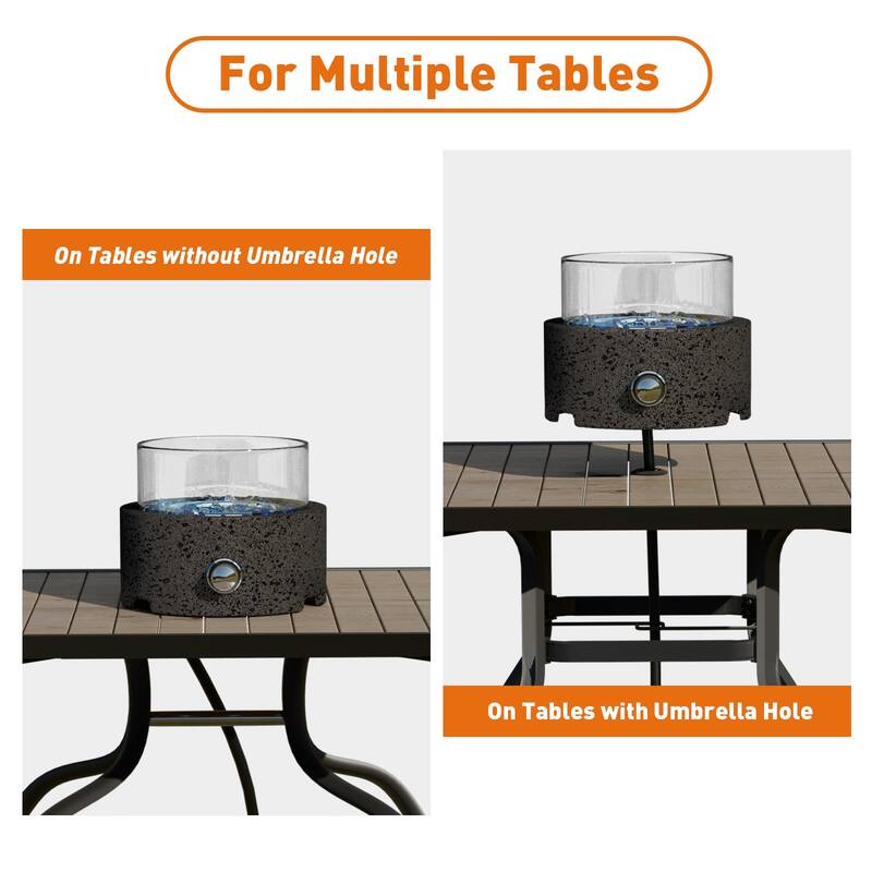 COSIEST Travertine Outdoor Patio Tabletop Fire Pit