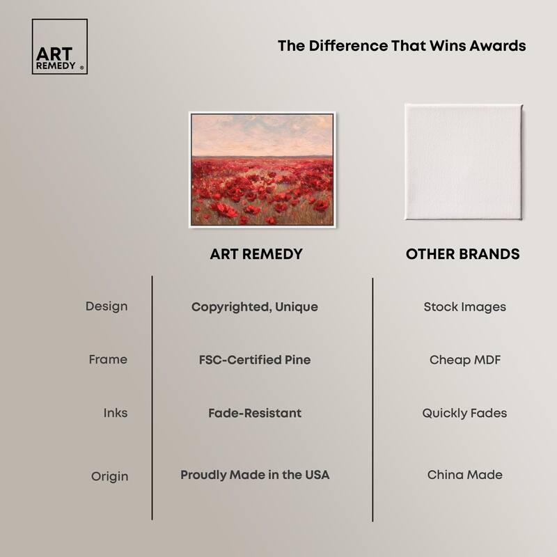 Sea of Red Poppies I Canvas by Art Remedy