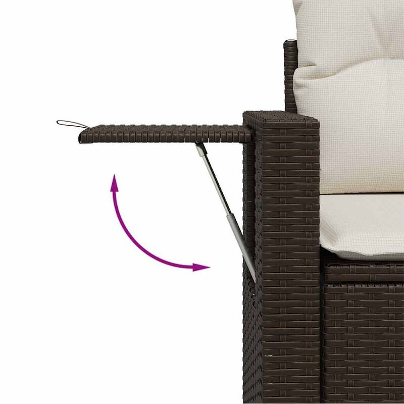 vidaXL Patio Sofa Set with Cushions Outdoor Furniture 7 Piece Poly Rattan