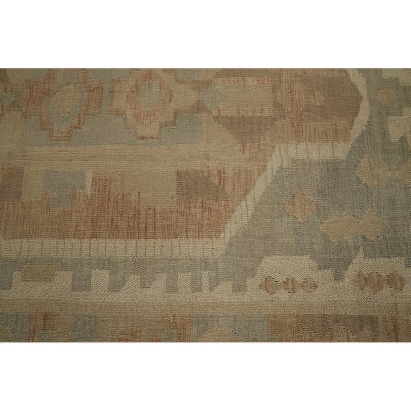 Hand Woven Oriental 100% Wool Carpet Southwestern Tribal Greys & Charcoal Kilim Area Rug - 7' 10'' X 5' 1''
