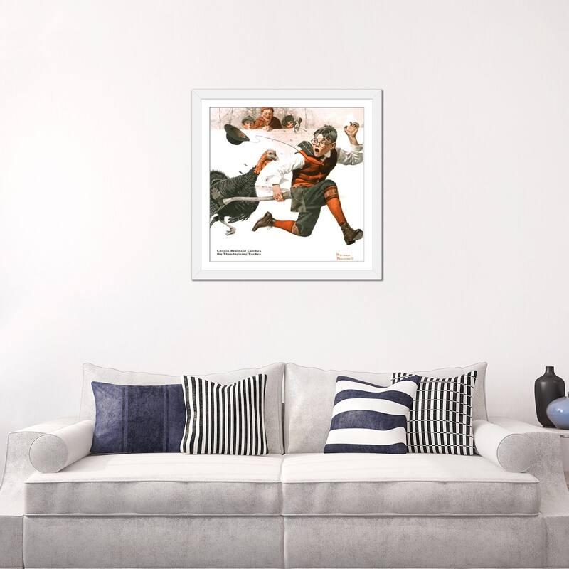 iCanvas "Cousin Reginald Catches the Thanksgiving Turkey" by Norman Rockwell