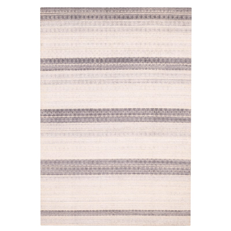 ECARPETGALLERY Hand Loomed Elysian Light Grey Rug - 6'9 x 9'8