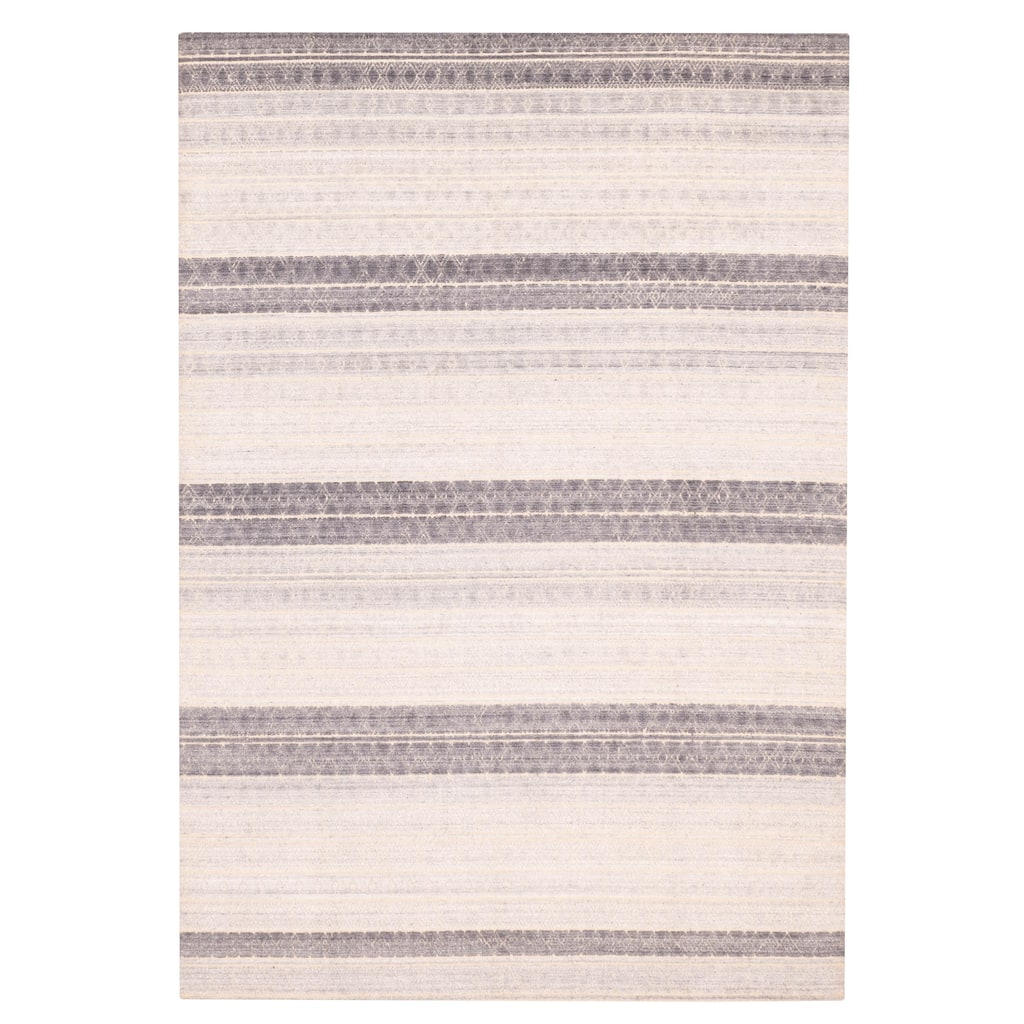 ECARPETGALLERY Hand Loomed Elysian Light Grey Rug - 6'9 x 9'8