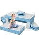 preview thumbnail 6 of 5, 4-in-1 Convertible Furniture 8PCS Climb and Crawl Foam Playset Blue