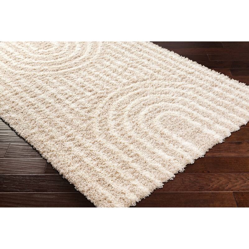 Livabliss Jamal Neutral Rainbow Plush Area Rug