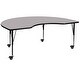 preview thumbnail 1 of 46, Mobile 48''W x 72''L Kidney Thermal Laminate Activity Table - Adj. Short Legs Gray