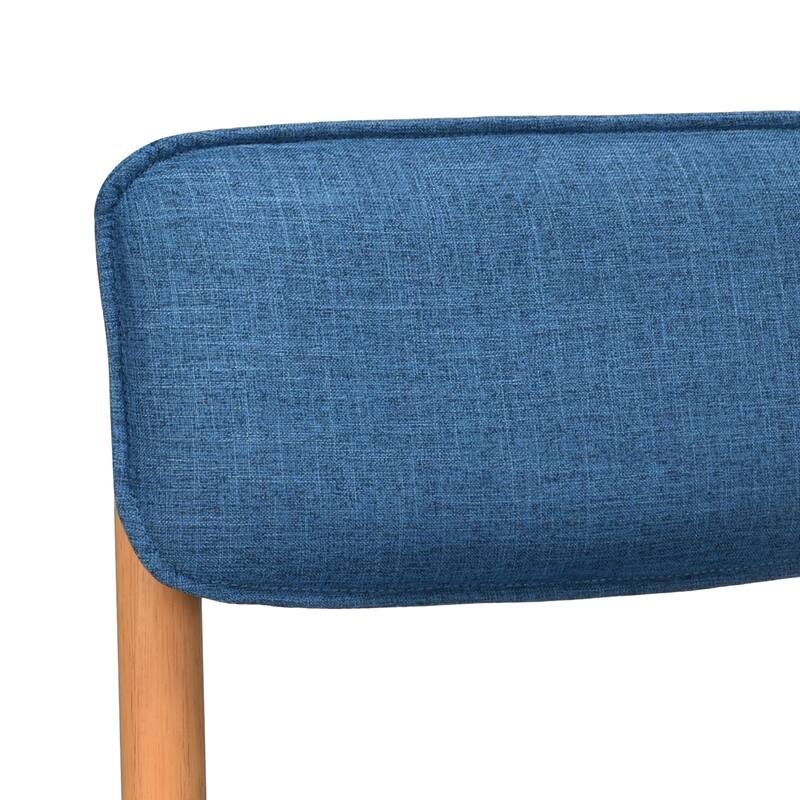 Modern Wooden Blended Linen Dining Chair (Set of 2)