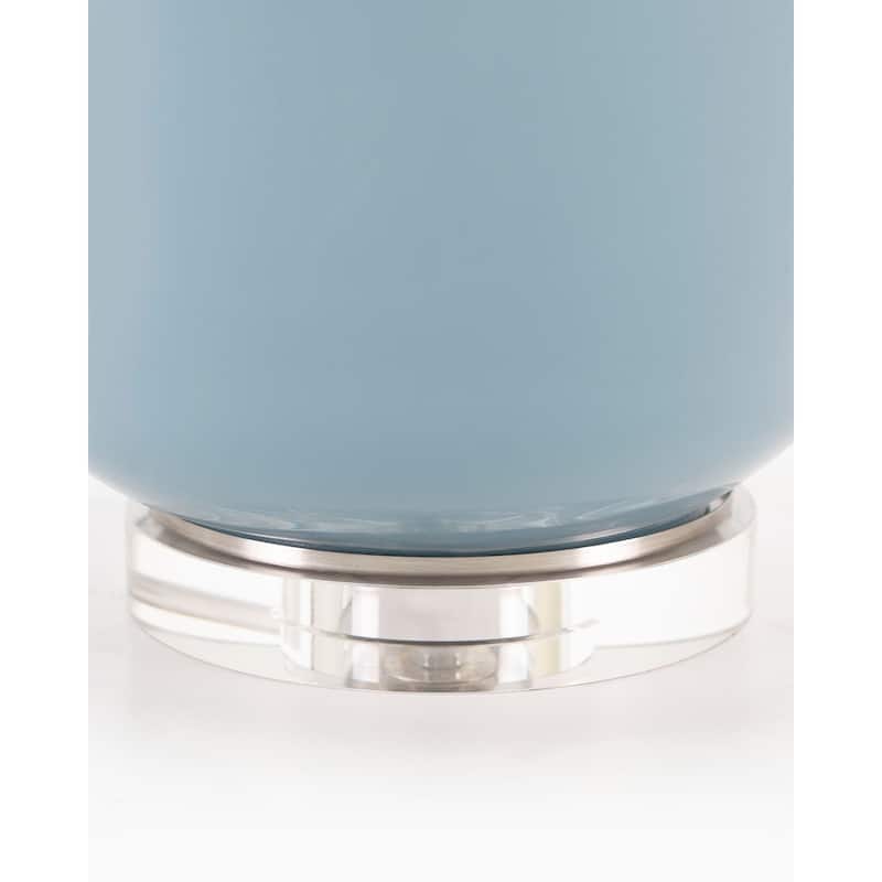 Poppy Glass Table Lamp with Linen Lamp Shade