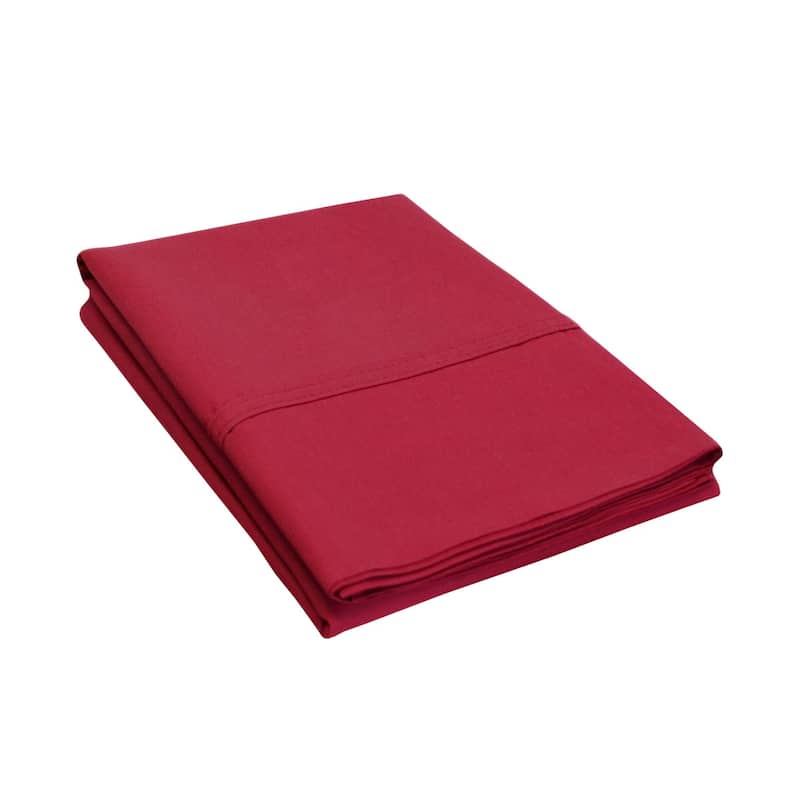Superior 300TC Flynn Solid Cotton Percale Pillowcase - (Set of 2) - King - Burgundy