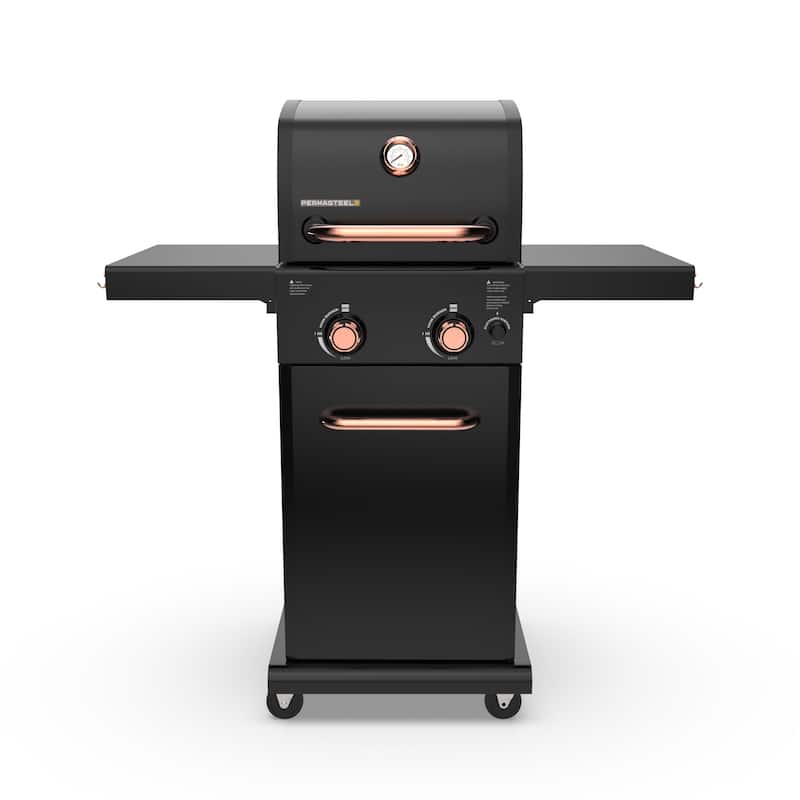 Permasteel 2-Burner Propane Gas Grill with Foldable Side Shelves
