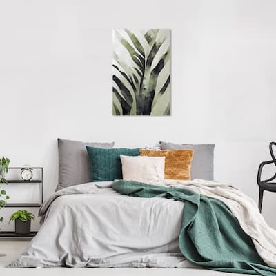 Wynwood Studio Canvas Floral and Botanical Jungle Fern Fade II Green and Army Green Modern & Contemporary Wall Art Canvas Print