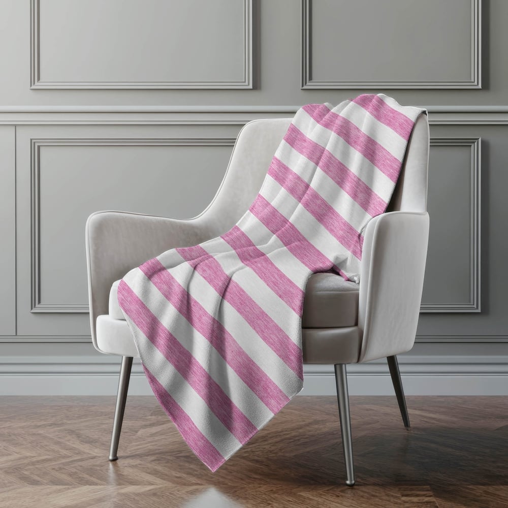 Premium Machine Washable Modern Stripes Sherpa Throw Blanket