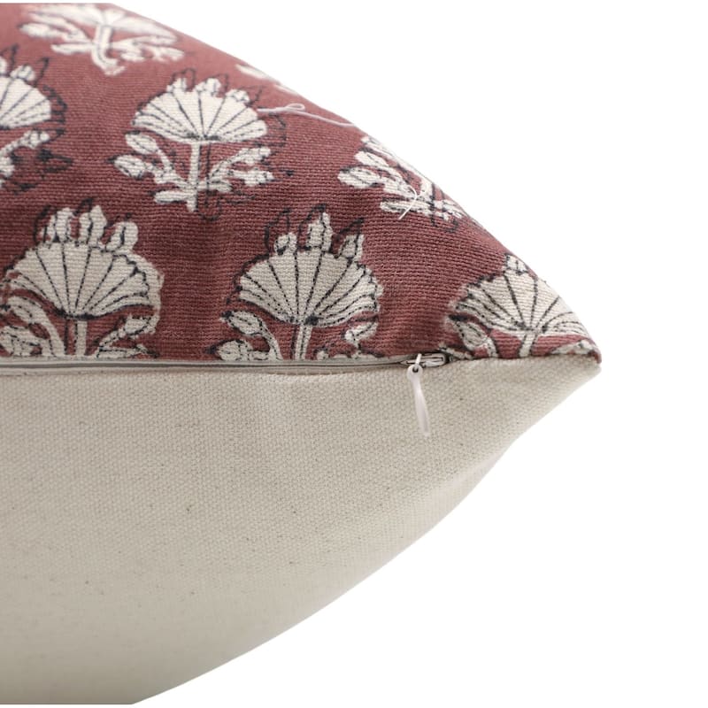 Fabdivine Floral Block print pillow Cover