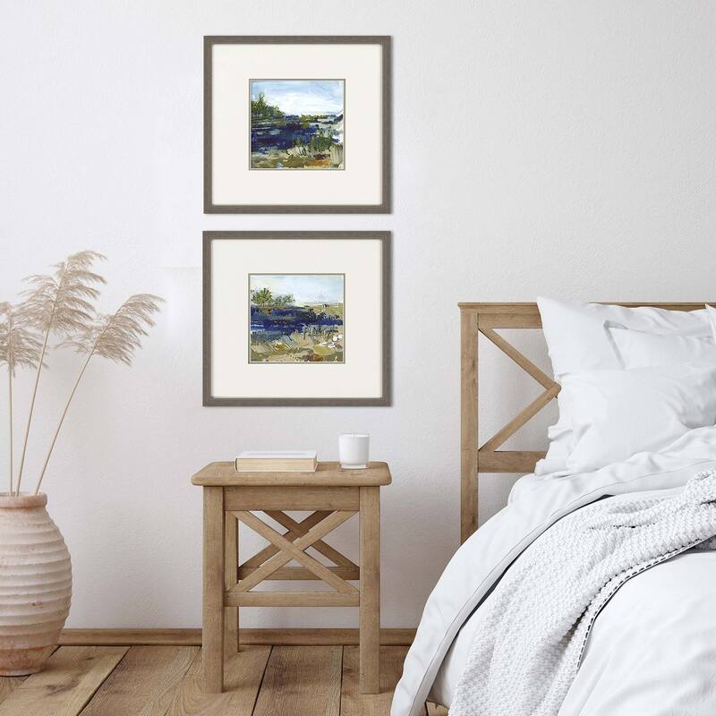 Coastal Sand S/2 Framed Art Exclusive Giclee Under Glass - Blue