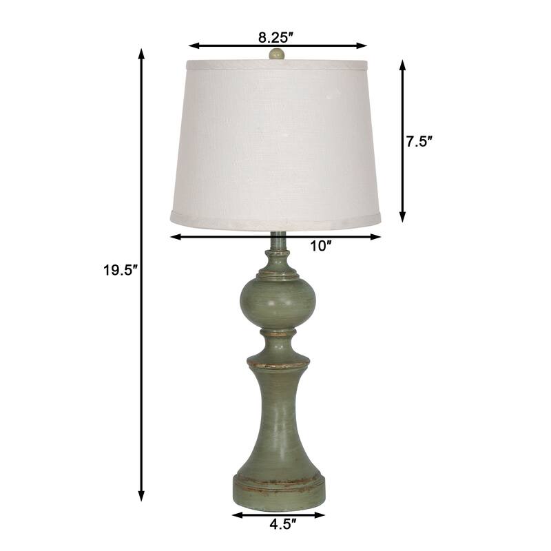 Retro Green Nightstand Lamp Table Lamps Set of 2