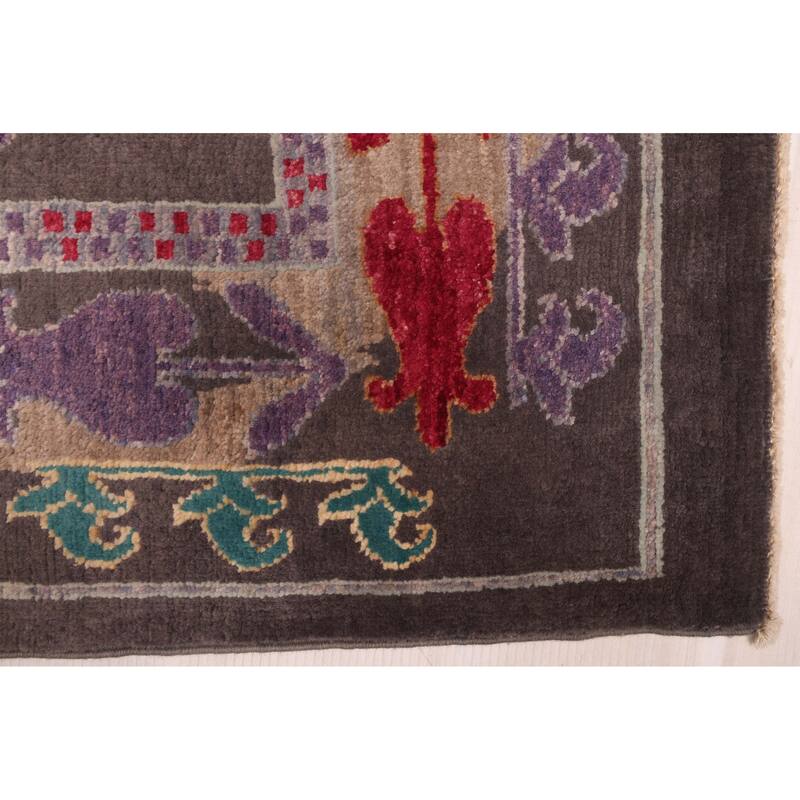 ECARPETGALLERY Hand-knotted Signature Collection Grey Wool Rug - 7'10 x 10'2