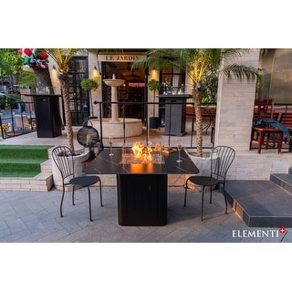 Elementi Plus Brugge 60,000 BTU Marble Porcelain Propane Fire Dining Table - Bed Bath & Beyond - 41678084