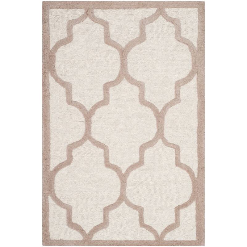 SAFAVIEH Handmade Cambridge Oddny Moroccan Trellis Wool Rug - 2' x 3' - Ivory/Beige