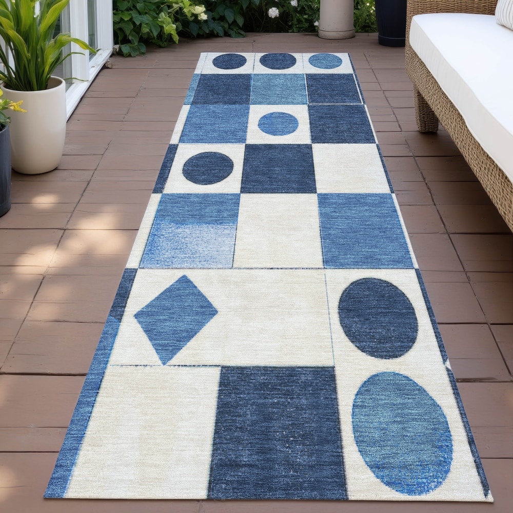 Machine Washable Indoor/Outdoor Casual Contemporary Chantille Rug