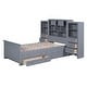 preview thumbnail 8 of 12, Twin Wood Storage Platform Bed w/ Vertical All-in-One Cabinet, Gray