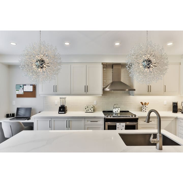 Starburst Modern Crystal Chandelier 32" Wide Crystal Lighting Fixture