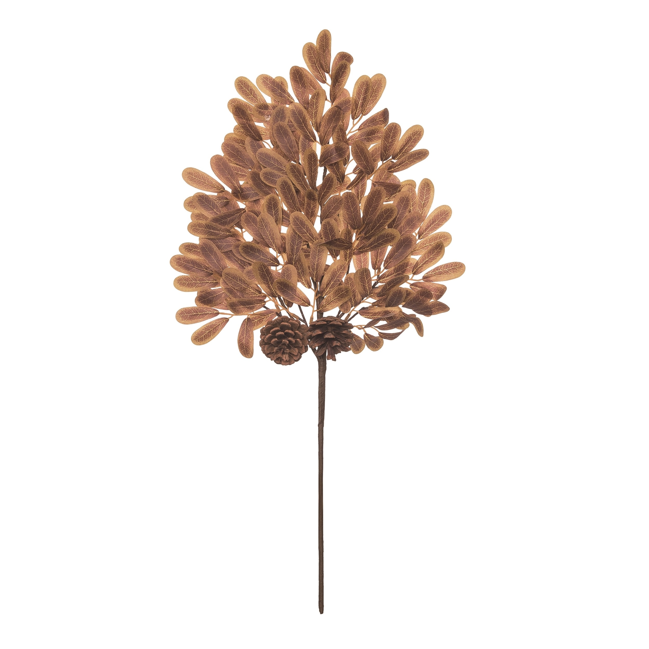 Golden Brown Harvest Full Leaf Spray with Pinecones for Decor