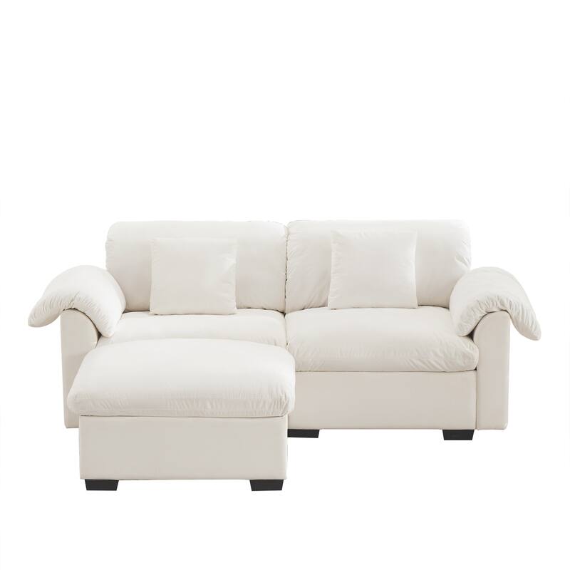 Velvet Fabric Modular Cloud Couch with Storage Seat,Free Combination
