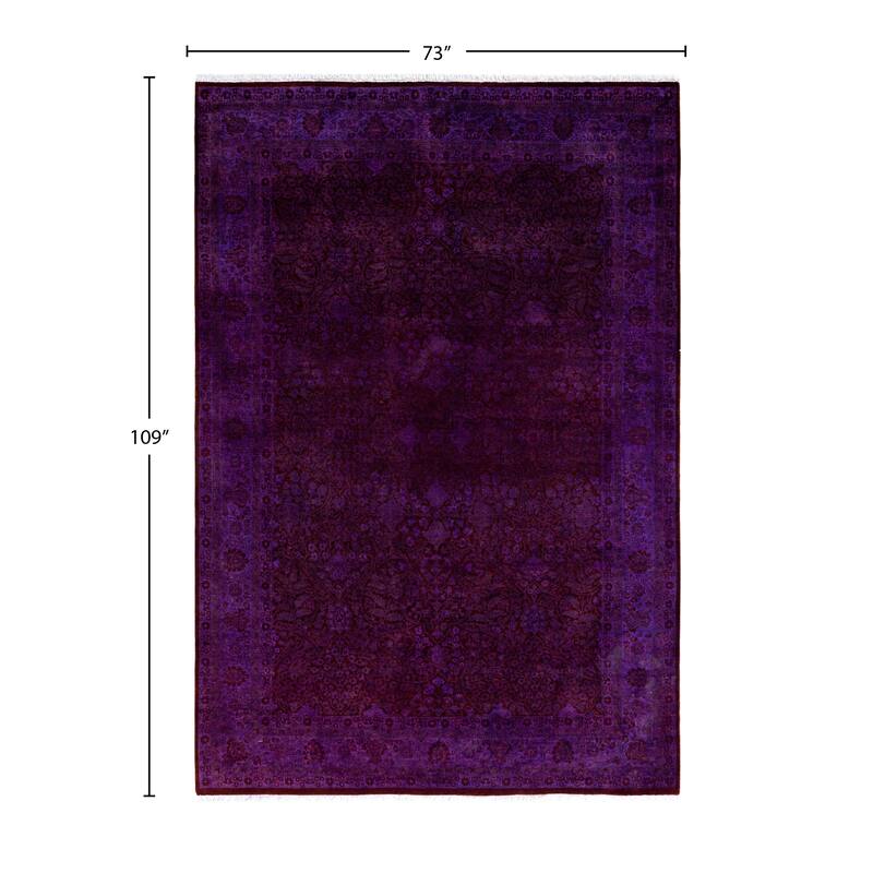 Overdyed One-of-a-Kind Hand-Knotted Area Rug - Purple - 6' 1" x 9' 1"