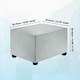 preview thumbnail 38 of 55, Stretch Foot Stool Cover Rectangular Square Foot Stool Slipcover Light Gray - 19.69"-29.92"