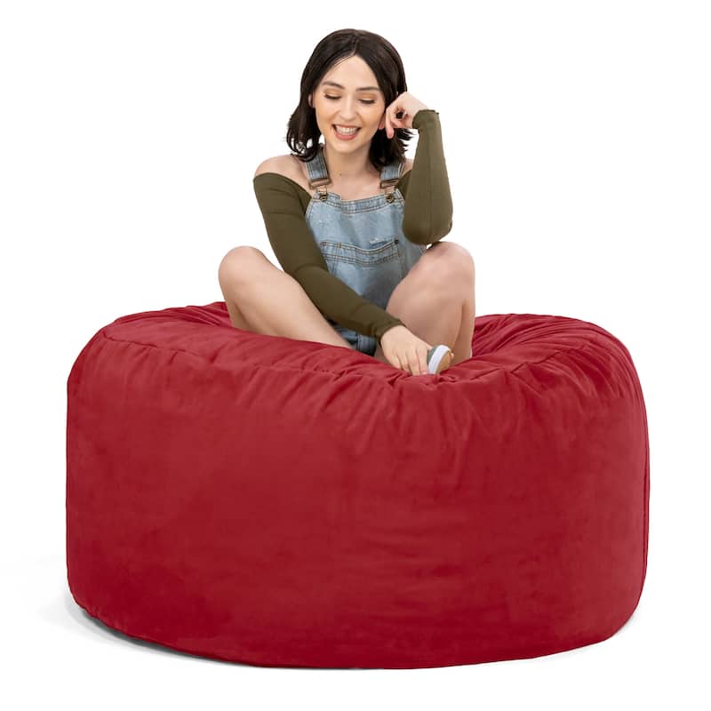 Jaxx 4 Foot Saxx Large Bean Bag Chair and Lounger for Teens and Adults - Microsuede