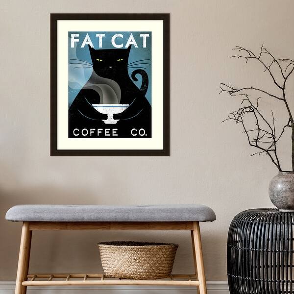 Framed Art Print Cat Coffee No City By Ryan Fowler 23 X 28 Inch Overstock 10007636