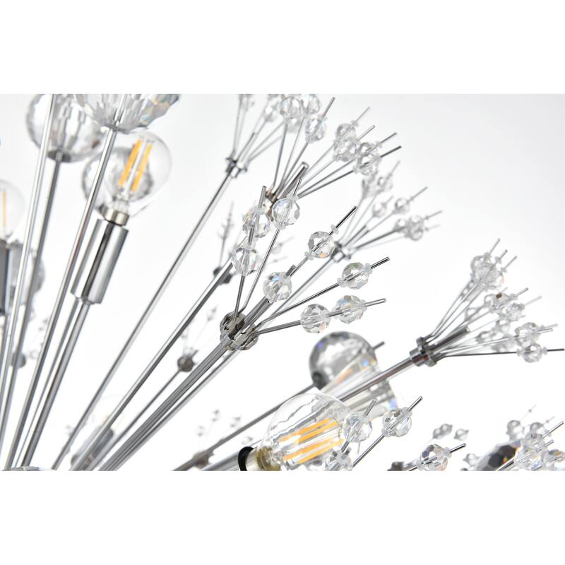 Elegant Lighting 2500G50L3 Vera 90 Light 50" Wide Crystal Sputnik