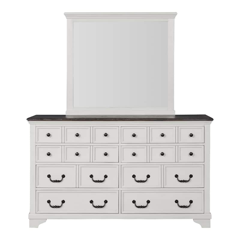 Furniture of America Eryndor Modern Farmhouse 5-Piece White Solid Wood Platform Bedroom Set