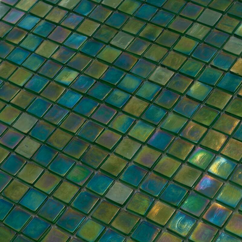 Apollo tile 12" x 12" Skosh Glossy Emerald Green Glass Tile (18.69 sq ft/case) - 20 Pack