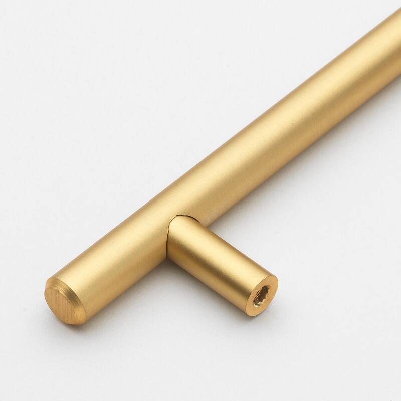 GlideRite 5-Pk 5 in. CC, 8 in. Long Satin Gold Solid Cabinet Bar Pulls - Satin Gold