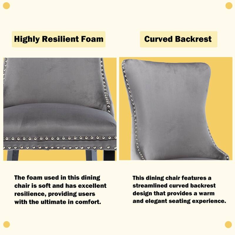 Upholstered Wing Back Dining Chair (Set of 6)