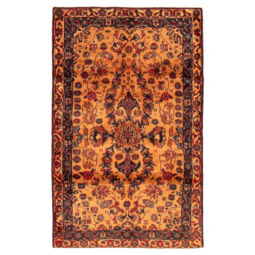 Teimani Orange Rug 3'11" x 6'4" - 3'11 x 6'4