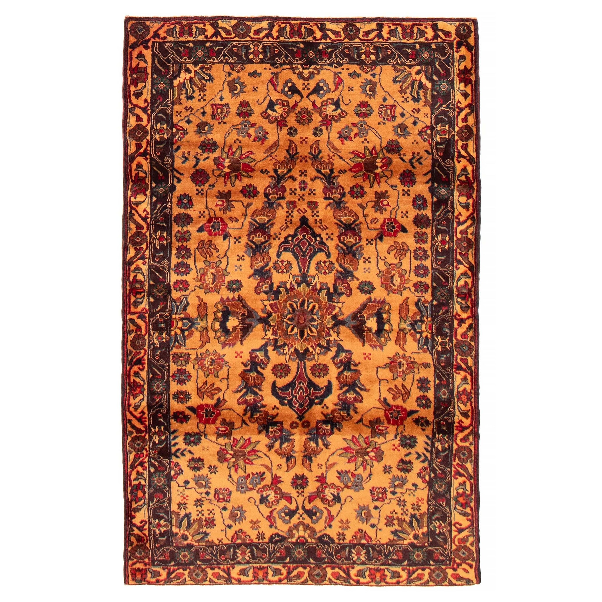 Teimani Orange Rug 3'11" x 6'4" - 3'11 x 6'4