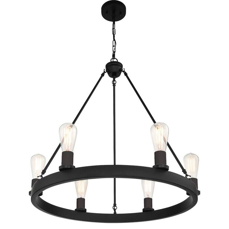 Acroma 6-light Candle Style Wagon Wheel Chandelier for dining room