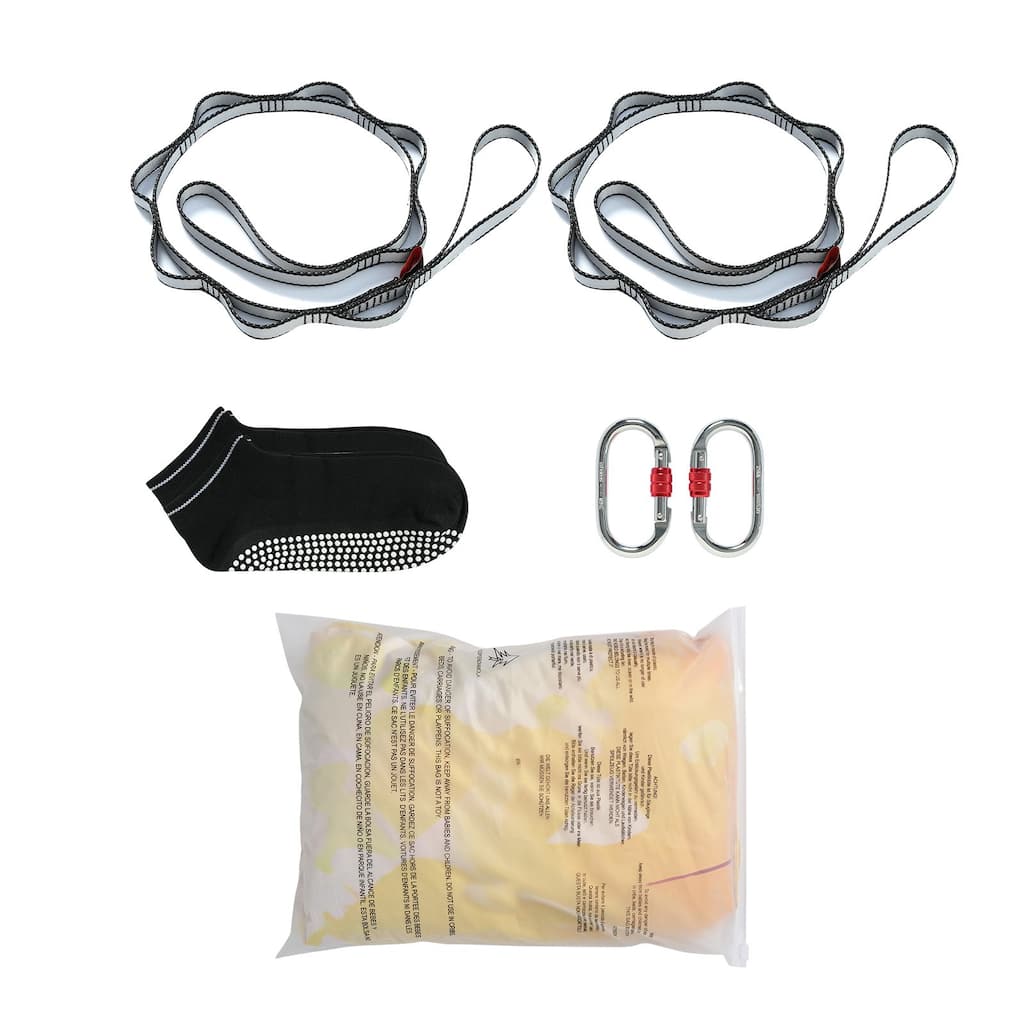 Aerial Yoga Hammock & Swing Kit 5.5 Yards with Full Rigging Hardware - Gradient-Gold