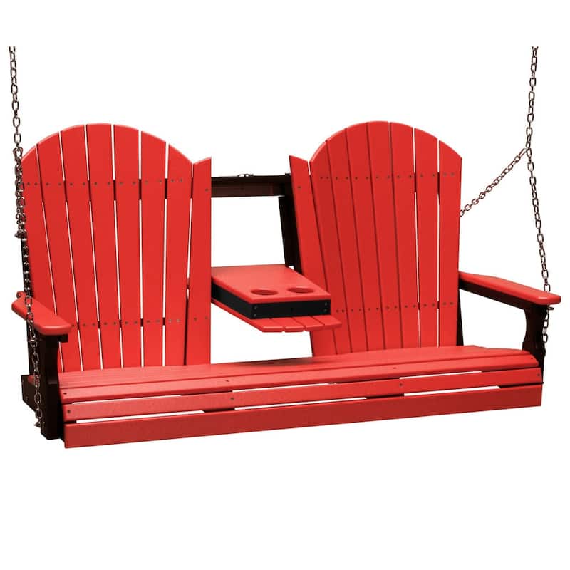 Poly Lumber Adirondack Swing - 5' - Red & Black
