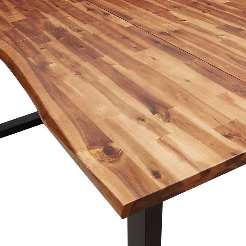 vidaXL Dining Table with Live Edge 78.7"x35.4"x29.5" Solid Wood Acacia