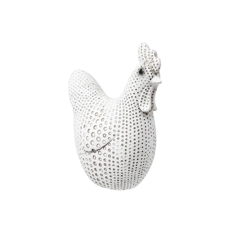 Sagebrook Home Decorative Ceramic Chicken Figurine with Textured Detailing - 4" x 2" x 5"