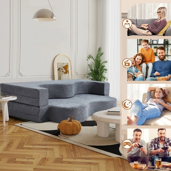 Convertible Folding Sofa Bed with High Density Foam for Living Room Guest Room and Bedroom On Sale Bed Bath Beyond 42010788