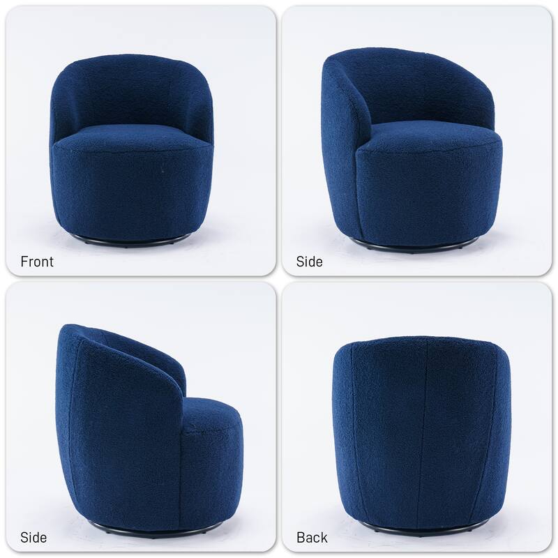 Ouyessir Modern Teddy Upholstered Swivel Barrel Chair(Set of 2)