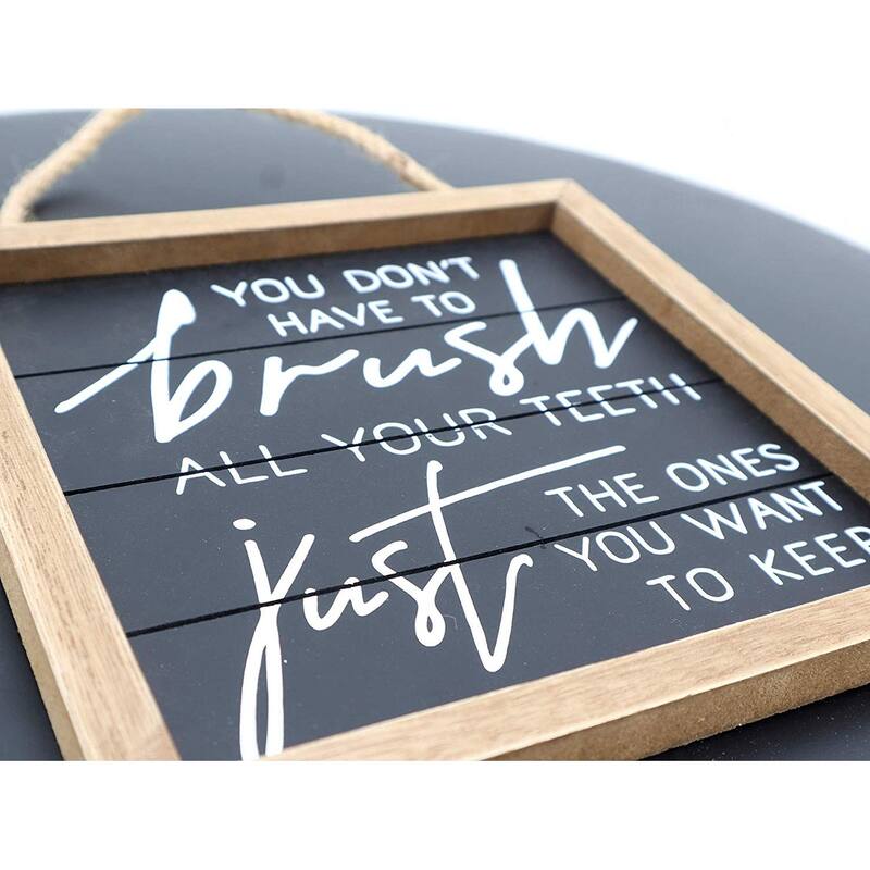 Funny Brush Teeth Bathroom Wall Hanging Sign Decor